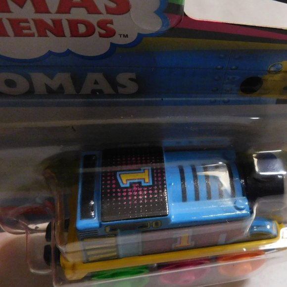 Thomas & Friends Push Along Die-Cast Metal Engine Thomas Neon Colors - Picture 3 of 5